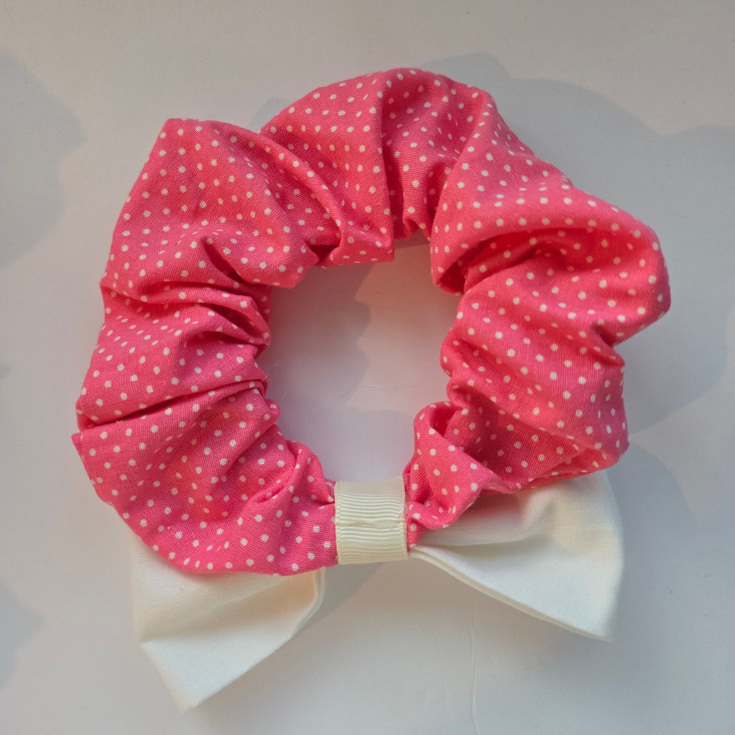 White Bow Scrunchie