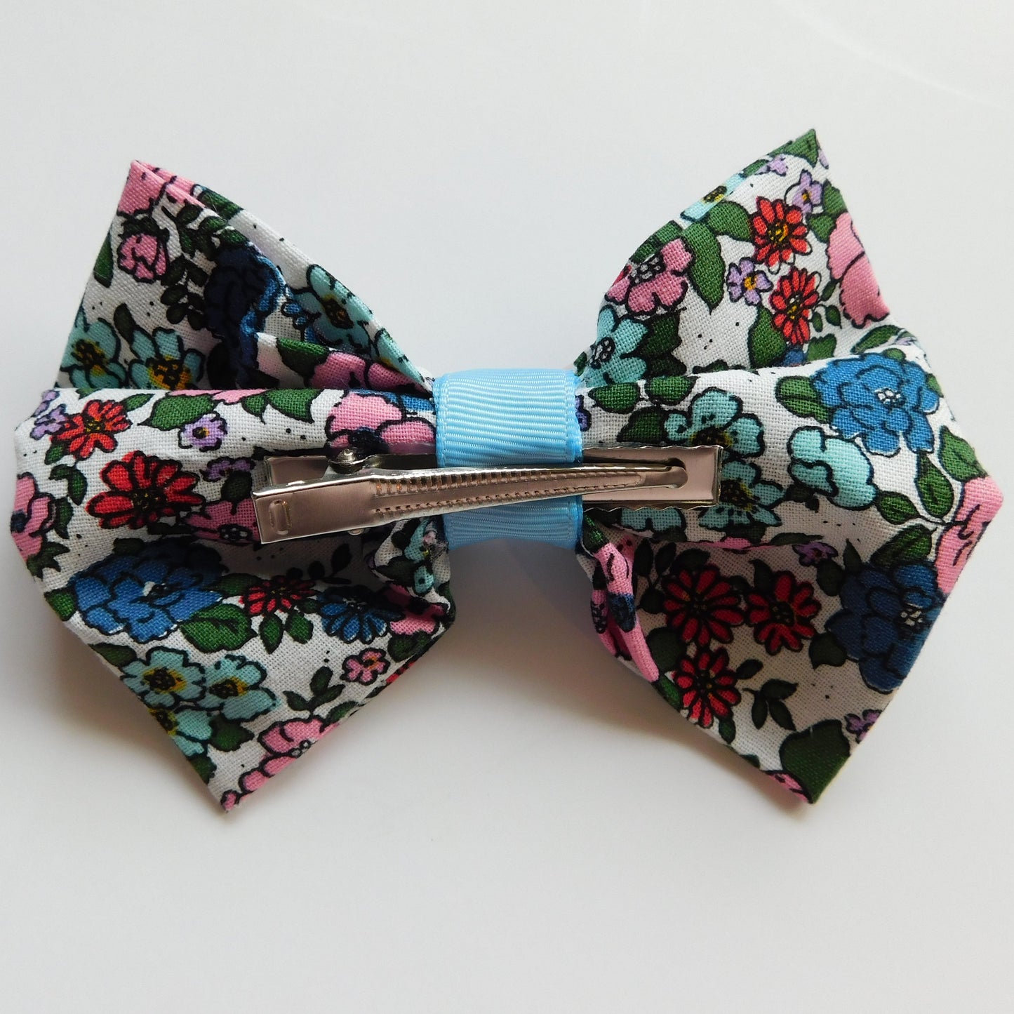 Blue Floral Bow