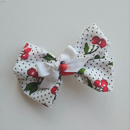 Cherry Bow Clip