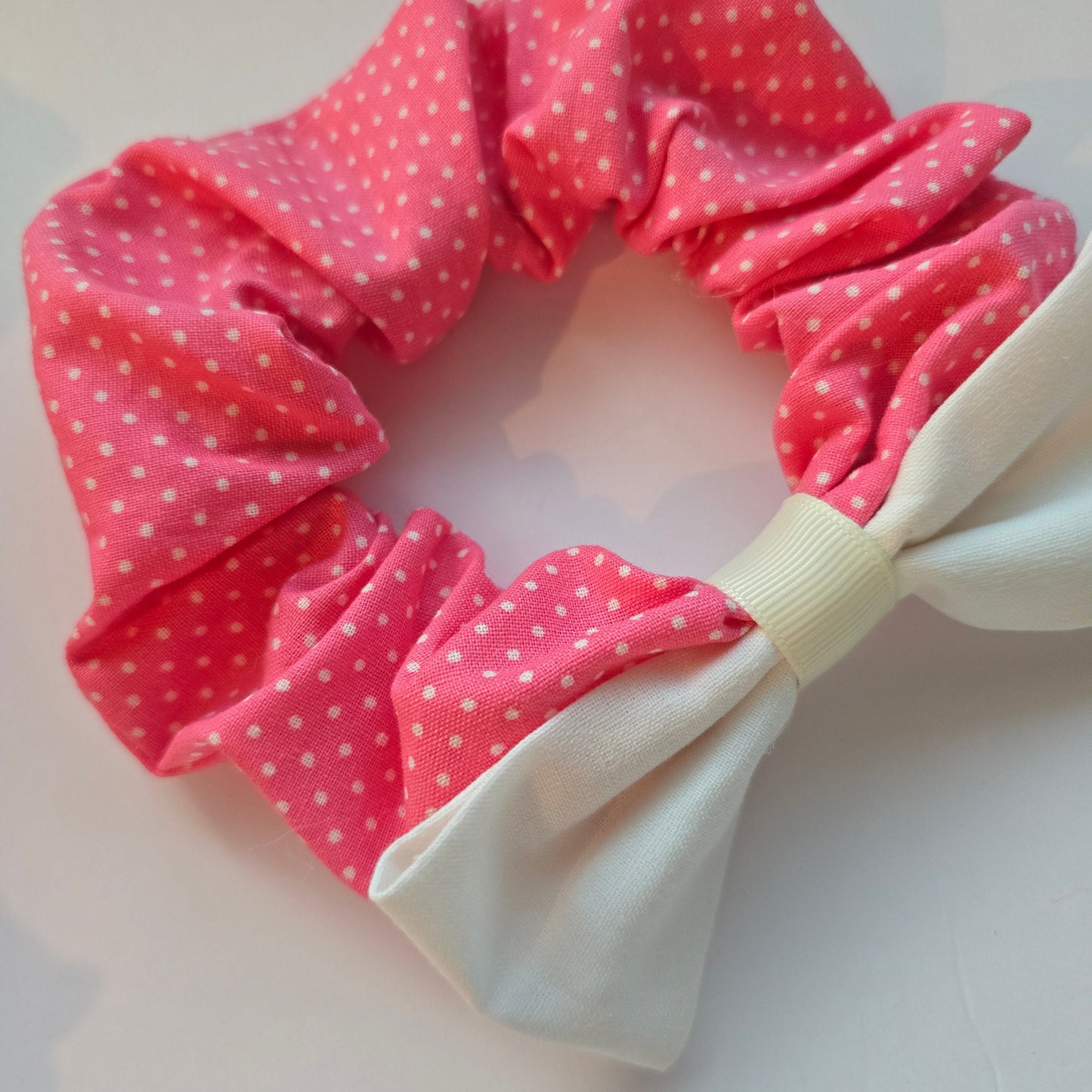 White Bow Scrunchie