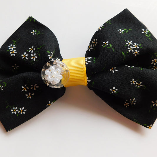 Clear Button Bow
